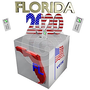 Election 2020 Florida box 3D illustration