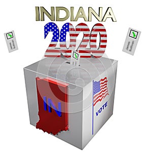 Election 2020 Indiana box 3D illustration