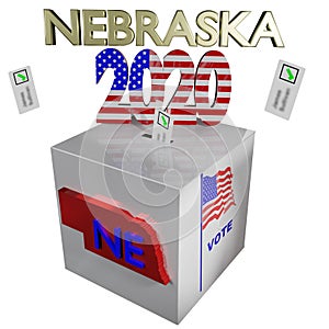 Election 2020 Nebraska box 3D illustration