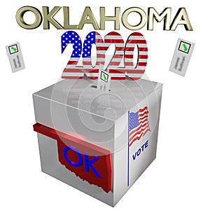 Election 2020 Oklahoma box 3D illustration