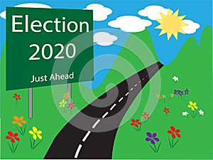 Election 2020 roadside sign illustration