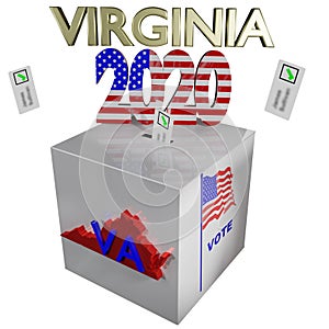 Election 2020 Virginia box 3D illustration