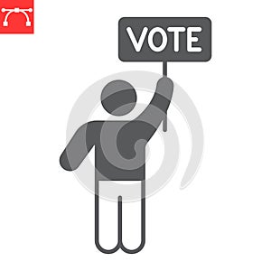 Election campaign glyph icon