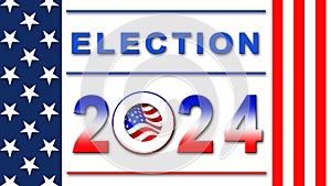 Election Day 2024 in United States with flag in banner design - poster for election voting