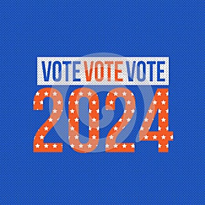 Election day banner template. USA president voting 2024. Election voting poster. Vote 2024 in USA, starry banner design