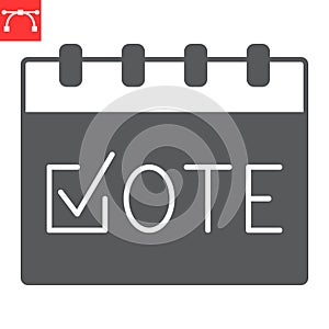 Election day glyph icon