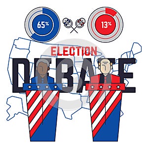election debate. Vector illustration decorative design