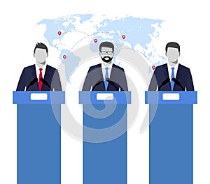 Election debates, dispute, social discussion. illustration concepts illustration of a speakers. politicians. election debates conc