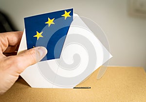 Election in European Union - voting at the ballot box.