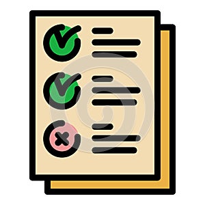 Election form icon color outline vector