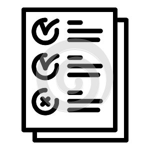 Election form icon, outline style