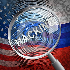Election Hacking Russian Espionage Attacks 2d Illustration