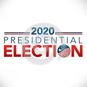 Election header banner & Vote 2020 with Patriotic Stars and Stripes Theme