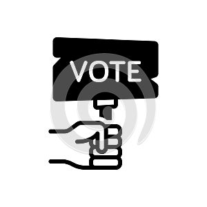 Black solid icon for Election, ballot and poll