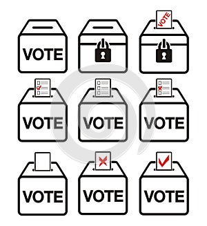 Election icons - ballot box icons