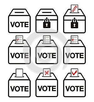 Election icons - ballot box icons photo