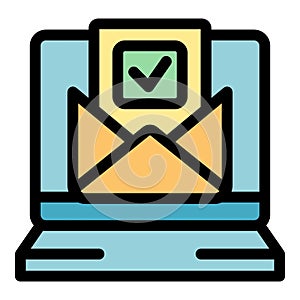 Election mail icon vector flat