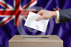 Election in New Zeland - voting at the ballot box