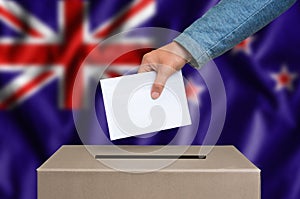 Election in New Zeland - voting at the ballot box