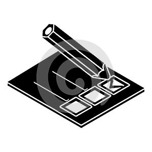 Election paper icon, simple style