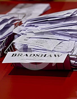 Election papers being counted during the Election