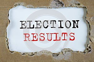 Election results inscription. Polls recap. Voting overview photo