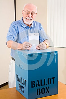 Election - Senior Man Casting Ballot