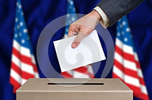 Election in United States of America - voting at the ballot box