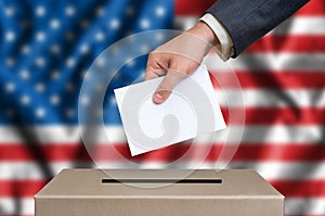 Election in United States of America - voting at the ballot box