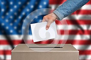 Election in United States of America - voting at the ballot box