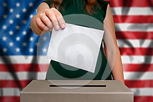 Election in USA - voting at the ballot box photo