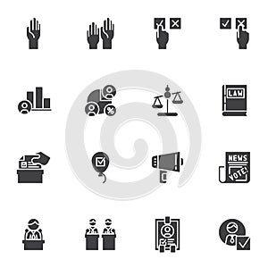 Election vote vector icons set