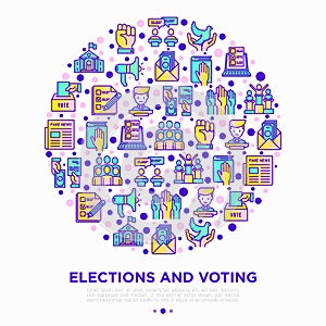 Election and voting concept in circle