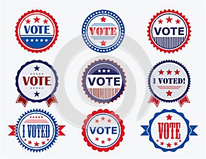 Election Voting Stickers and Badges