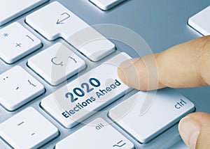 2020 Elections Ahead  - Inscription on White Keyboard Key