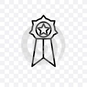 Elections badge with a star vector linear icon isolated on transparent background, Elections badge with a star transparency concep