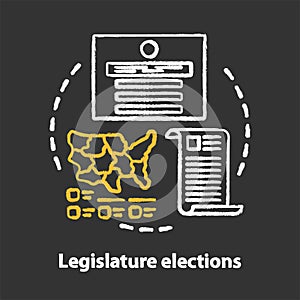 Elections chalk concept icon. Legislature elections idea. Electorate choosing new congress, law maker part of state