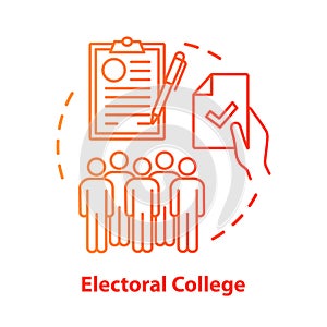 Elections concept icon. Electoral college idea thin line illustration. Voting, choosing from political candidates