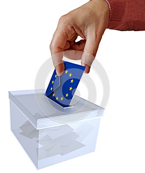 Elections in european union envelope with european flag vote for eu parliament - 3d rendering