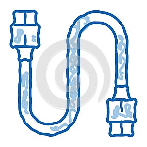 electonic cord computer detail doodle icon hand drawn illustration