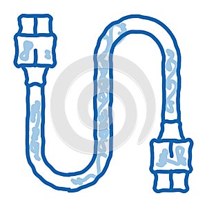electonic cord computer detail doodle icon hand drawn illustration photo