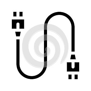 electonic cord computer detail icon vector glyph illustration