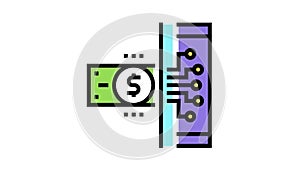 electonic money color icon animation