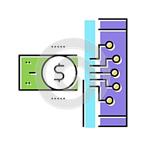 electonic money color icon vector flat illustration