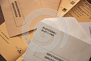 Electoral envelopes for the congress of Spanish representatives