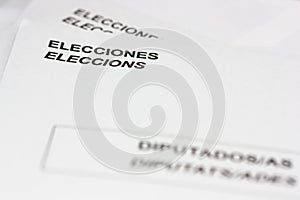 Electoral envelopes for the elections to the congress in Spain photo