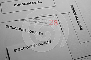 Electoral envelopes for municipal, local elections in Spain