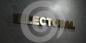 Electoral - Gold text on black background - 3D rendered royalty free stock picture
