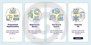 Electoral systems onboarding mobile app screen