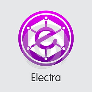 Electra Cryptographic Currency Coin. Vector Symbol of ECA. photo